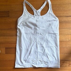 Lululemon Athletica White Ribbed Tank Top